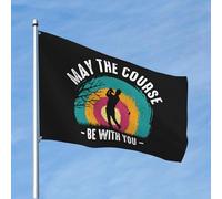 Bandiera Con Occhielli, May The Course Be With You Golf Decorative Bandiere Da Balcone Per Interno Celebrazione Striscioni Di Bunting 90X150Cm