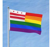 Bandiera Con Occhielli, Pride Rainbow Lgbt Flag Of The District Of Classica Bandiere Per Balcone Celebrazione Bandierine Della Decorazione 90X150Cm