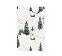 Bandiera Con Occhielli, Ski Lift With Fir Tree Personalizzata Bandiere Da Balcone Per Conferenza Esterno Bandierine 90X150Cm