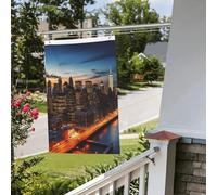 Bandiera con paesaggio di New York City, 0,9 x 0,9 m, per esterni e interni, primavera, estate, autunno, inverno, bandiere da giardino con occhiello verticale su entrambi i lati, bandiere per feste