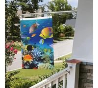 Bandiera con pesci subacquei, 6 x 0,9 m, per esterni, interni, primavera, estate, autunno, inverno, giardino, bandierine con occhiello verticale su entrambi i lati, bandiere per feste per decorazioni