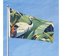 Bandiera con piante selvatiche con gru, 6 x 0,9 m, doppia faccia, non sbiadisce, bandiera da giardino di benvenuto, bandiera da giardino con ottone per esterni, decorazione per cortile, portico, prato