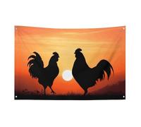 Bandiera con polli animali, 0,9 x 1,5 m, non sbiadisce, bandiera di benvenuto, giardino, cortile, casa, bandiera, decorazione per la casa