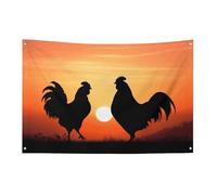 Bandiera con polli animali, 0,9 x 1,5 m, non sbiadisce, bandiera di benvenuto, giardino, cortile, casa, bandiera, decorazione per la casa