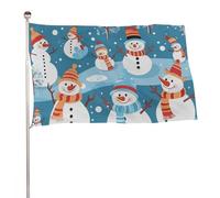 Bandiera con pupazzo di neve, 152,4 x 243,8 cm, stampa su entrambi i lati, bandiera decorativa da giardino, non sbiadisce, con occhielli in ottone da appendere, sfondo fotografico per interni ed