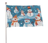 Bandiera con pupazzo di neve, 61 x 88,9 cm, stampa su entrambi i lati, bandiera decorativa da giardino, non sbiadisce, con occhielli in ottone da appendere, sfondo fotografico per interni ed esterni