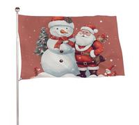 Bandiera con pupazzo di neve di Babbo Natale, 61 x 88,9 cm, stampa su entrambi i lati, bandiera decorativa da giardino, non sbiadisce, con occhielli in ottone da appendere, sfondo fotografico per