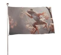 Bandiera con rana con testa bianca, 152,4 x 243,8 cm, stampa su entrambi i lati, bandiera decorativa da giardino, non sbiadisce, con occhielli in ottone, sfondo fotografico da appendere, per interni