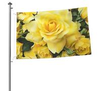 Bandiera con rosa gialla, stampa su entrambi i lati, bandiera da giardino, per esterni, per vacanze, striscione regalo con occhielli, sfondo fotografico, per interni ed esterni