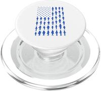 Bandiera con sagoma di pesci americani, design patriottico PopSockets PopGrip per MagSafe