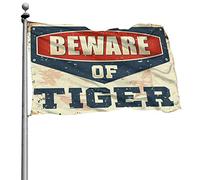 Bandiera con scritta "Beware of Tiger Man" per camera da letto per ragazzi (60 x 90 cm)