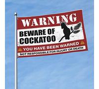 Bandiera con scritta "For The Boys Beware Of Cockatoo" (lingua italiana non garantita), cartello autunnale per veranda anteriore, decorazione per piscina (120 x 180 cm)