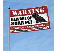 Bandiera con scritta "For the Boys Beware of Shar Pei", cartello autunnale per veranda anteriore, decorazione per piscina (60 x 90 cm)