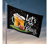 Bandiera con scritta "Man Cave Bar Cheers And Game On: Let's Go Play!", per camera da letto, ragazze, autunno, giardino (120 x 180 cm)