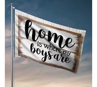 Bandiera con scritta "Man Cave Bar Home Sweet Home: Where My Boys Belong", per camera da letto, adolescenti, ragazze, bandiera autunnale da giardino (120 x 180 cm)