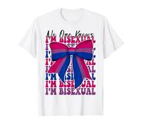 Bandiera con Scritta No One Knows I'm Bisexual Funny Bi Pride Ragazza LGBTQ Maglietta