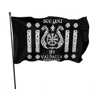 Bandiera Con Simbolo Della Bussola Vichinga, Bandiera Valhalla Della Mitologia Norrena, Stampa Monofacciale, Decorazione Per Feste Da Interno Ed Esterno, 90 X 150 Cm