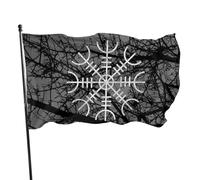 Bandiera Con Stampa Bussola Vichinga, Striscione Con Simbolo Della Mitologia Norrena, Stampa Monofacciale, Decorazione Per Feste Per Interni Ed Esterni, 90x150 Cm