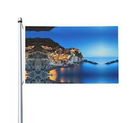 Bandiera con stampa del mare dell'Italia al tramonto, 9 x 1,5 m, decorazione per feste, con occhielli, adatta per interni ed esterni