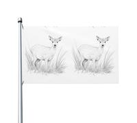 Bandiera con stampa di cervo Sika da 3x5 piedi, perfetta per prati, balconi, corridoi, feste e altro ancora