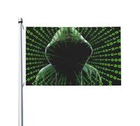 Bandiera con stampa di hacker Attack, 9 x 1,5 m, decorazione per feste, con occhielli, adatta per uso interno ed esterno
