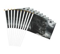 Bandiera con stampa di nave pirata antica nel mare leggera e palmare bandiere su entrambi i lati per feste, parate, decorazioni per la casa, celebrazioni