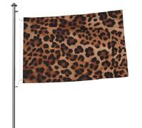Bandiera con stampa leopardata, 7,6 x 0,9 m, stampa su entrambi i lati, bandiere da giardino, bandiera da cortile per esterni, bandiere per vacanze, striscione regalo con occhielli per sfondo