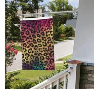 Bandiera con stampa leopardata a stelle da 0,9 x 0,9 m per esterni e interni, primavera, estate, autunno, inverno, bandiere da giardino con occhiello verticale su entrambi i lati, bandiere per feste