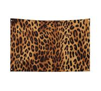Bandiera con stampa leopardata con 4 occhielli, bandiere su un lato in poliestere resistente, striscioni resistenti alle intemperie per dormitori, feste, riprese, festival, decorazione 152,4 x 243,8