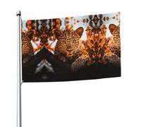 Bandiera con stampa leopardata dagli occhi profondi per esterni patriottica decorativa per esterni per la Coppa del Mondo 2026