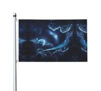 Bandiera con stelle e pianeti lunari, 9 x 1,5 m, decorazione per feste, con occhielli, adatta per interni ed esterni