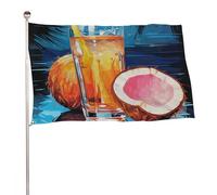 Bandiera con succo di cocco, 119,4 x 177,8 cm, stampa su entrambi i lati, bandiera decorativa da giardino, non sbiadisce, con occhielli in ottone, sfondo fotografico da appendere, per interni ed