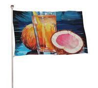 Bandiera con succo di cocco, 152,4 x 243,8 cm, stampa su entrambi i lati, bandiera decorativa da giardino, non sbiadisce, con occhielli in ottone, sfondo fotografico da appendere, per interni ed
