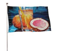 Bandiera con succo di cocco, 61 x 88,9 cm, stampa su entrambi i lati, bandiera decorativa da giardino, non sbiadisce, con occhielli in ottone da appendere, sfondo fotografico per interni ed esterni