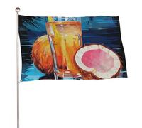 Bandiera con succo di cocco 89 x 150 cm bandiere da giardino a doppia faccia per esterni bandiere di benvenuto da cortile banner decorazione per cortile portico prato