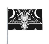 Bandiera con testa di capra satanica, sigillo di Lucifero, 3x5 piedi, decorazione per corridoio, bandiera iconica