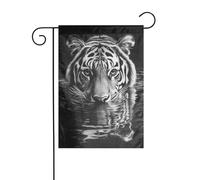 Bandiera con testa di tigre nel giardino del Wate, 30 x 45 cm, verticale su entrambi i lati, decorazione per casa colonica