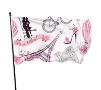 Bandiera con Torre Eiffel da 0,8 x 1,5 m, colori vivaci, per sport all'aria aperta, resistente allo sbiadimento, in poliestere, con 2 occhielli in ottone, per interni ed esterni, decorazione per la