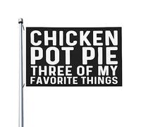 Bandiera con torta di pollo e tre delle mie cose preferite Bandiere uniche su entrambi i lati, banner da esterno per feste, 9,1 x 1,5 m, torta di pollo con tre delle mie cose preferite, arazzo dormito