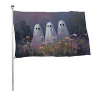 Bandiera con tre fantasmi fiori selvatici da 0,9 x 1,5 m bandiere da giardino all'aperto decorazione per cortile portico prato fattoria