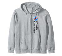 Bandiera Congo-Kinshasa Verticale Felpa con Cappuccio