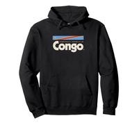 Bandiera Congo Retro Congolese Blu Repubblica Democratica del Congo Felpa con Cappuccio