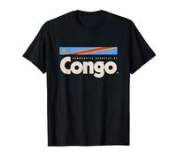 Bandiera Congo Retro Congolese Blu Repubblica Democratica del Congo Maglietta