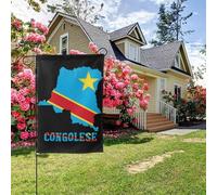 Bandiera congolese con mappa bifacciale, 28x40 pollici, decorazione per esterni