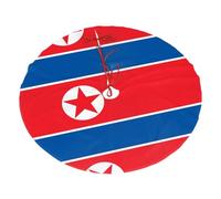 Bandiera coreana stampata della copertura del pavimento di vacanza della gonna dell'albero della peluche 30 pollici, decorazione della stuoia della base dell'albero di Natale del pile di poliestere