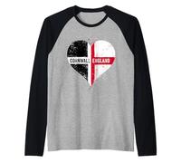 Bandiera Cornovaglia Inghilterra per St Georges Day Maglia con Maniche Raglan