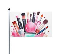 Bandiera cosmetica ad acquerello, 9 x 1,5 m, bandiera da giardino su entrambi i lati, resistente allo sbiadimento, bandiera per esterni, divertente bandiera per le vacanze con occhielli in metallo per