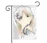 Bandiera Country Christmas Style Interior Hanging Star Personal Red Effect Berry Area Transportation Bandiera Di Benvenuto Striscione All'Aperto, Per Feste Estive, Eventi, 30x45cm