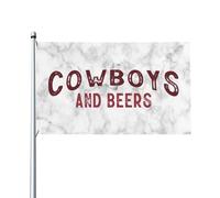 Bandiera Cowboy & Beers 9,1 x 1,5 m - Vivace striscione esterno su un solo lato per la decorazione del giardino, resistente allo sbiadimento