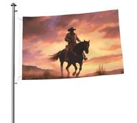 Bandiera Cowboy West 0,6 x 90,6 cm stampa su entrambi i lati bandiere da giardino bandiera da cortile per esterni bandiere per vacanze banner regalo con occhielli sfondo fotografico per interni ed